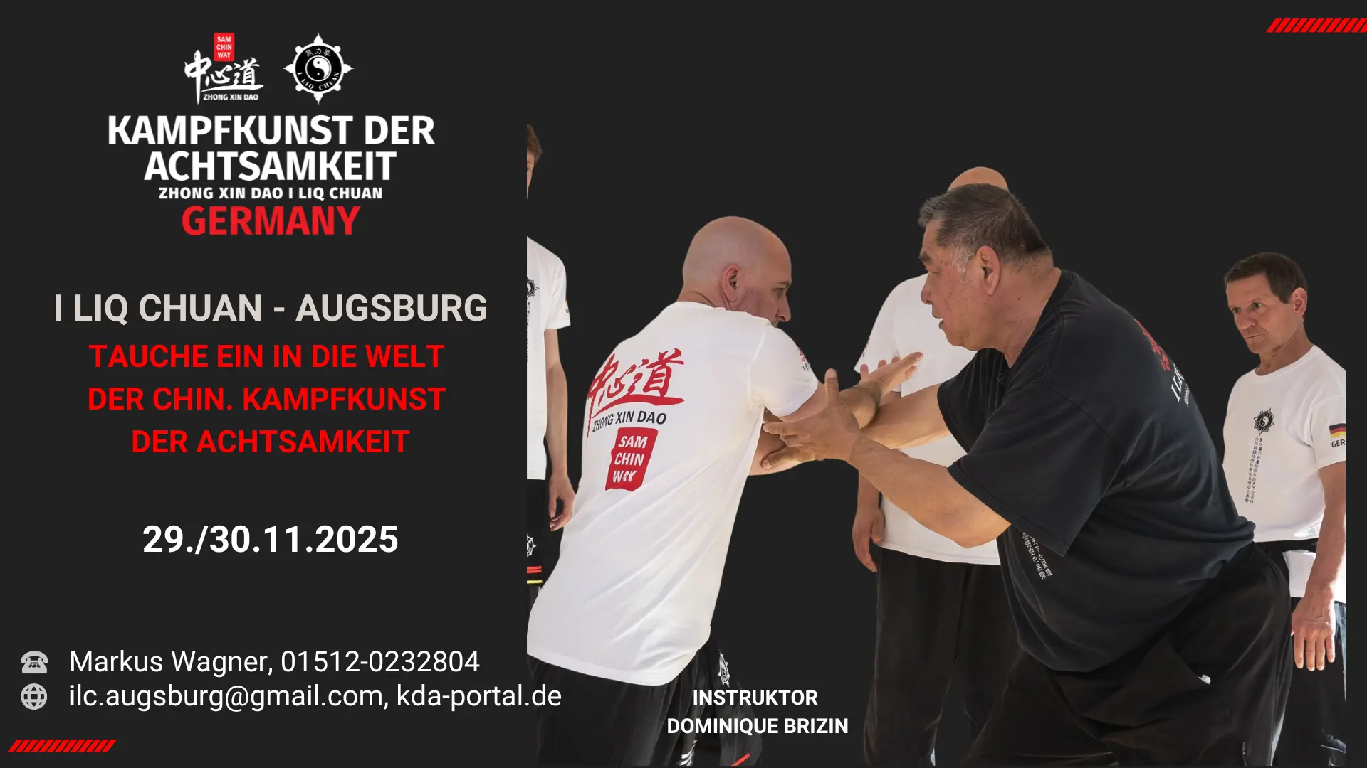 Zhong Xin Dao I Liq Chuan-Seminar mit Instruktor Dominique Brizin (Augsburg)