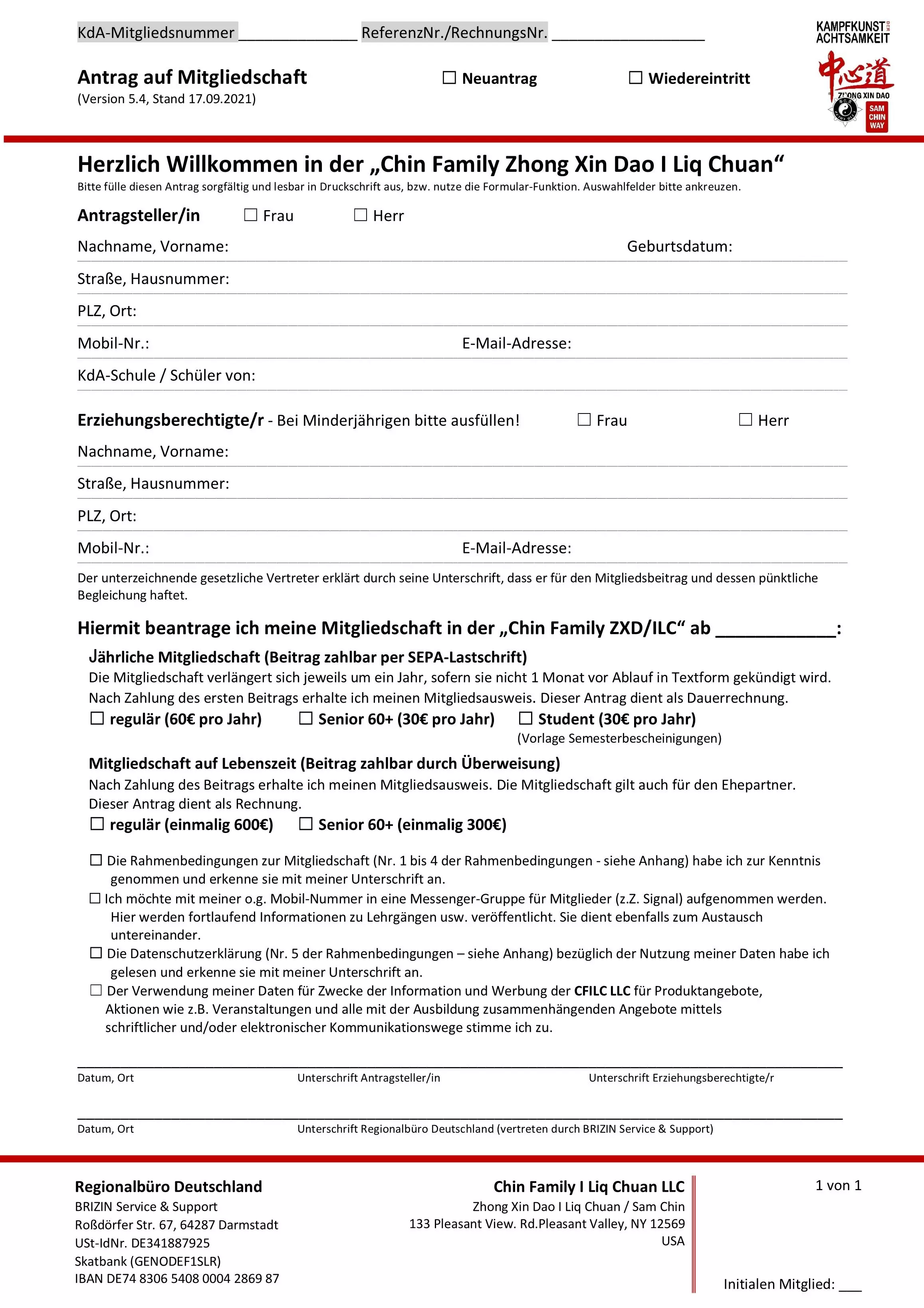 Mitgliedsantrag